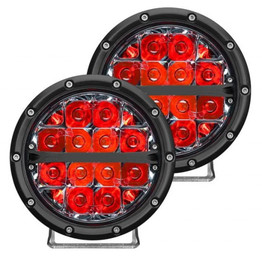 Rigid-Industries Off Road Fog Light Spot Beam | Pair | 360-Series | 6in | LED | Red Backlight