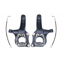MaxTrac Lift Spindles For Chevy Colorado 2015 16 17 18 19 2020 | Front | 4in | w/ Extended DOT Compliant Brake Lines | 2WD