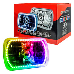 Oracle Headlights Pre-Installed Lights | Sealed Beam | 7x6 in. | ColorSHIFT Halo