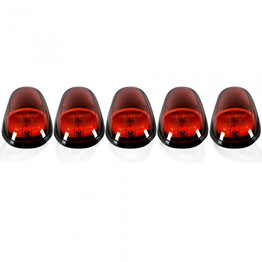 Recon Cab Roof Lights For Dodge Ram 1500/2500/3500 2003-2014 Amber Lens | Amber LED Bulbs w/ Wiring | 5 Piece | Black Base