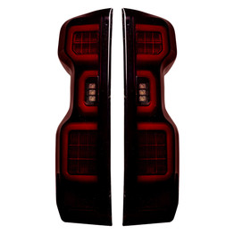 Recon Tail Lights For Chevy Silverado 1500 2019 2020 | Replaces LED | OLED | Red Smoked Lens