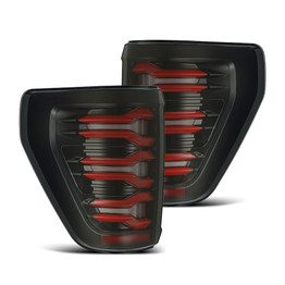 AlphaRex Tail Lights For Ford F-150 2021 2022 Driver and Passenger Side | Pair | LUXX-Series LED | Black-Red