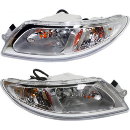 For International 4100 Headlight Assembly 2006-2012 Driver and Passenger Side Pair / Set | Halogen Type | IH2502101 + IH2503101 | 3574387C93 + 3574388C93 (PLX-M0-USA-REPI100172-HD-CL360A78)