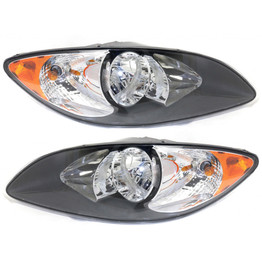 For International 8500 TranStar Headlight Assembly 2008 09 10 2011 Driver and Passenger Side Pair / Set | Halogen Type | IH2502101 + IH2503101 | 3574387C93 + 3574388C93 (PLX-M0-USA-REPI100172-HD-CL360A80)