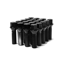 Wheel Mate Lug Bolt | Mevius Series | M12x1.50 | 40mm | 17mm Hex | 60 Deg Tap | Set of 20 | Cone Seat | Black