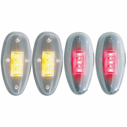 ANZO For GMC Sierra 3500 2001-2006 Fender Light LED Kit Clear | 2pc Amber / 2pc - Red (TLX-anz861081-CL360A72)