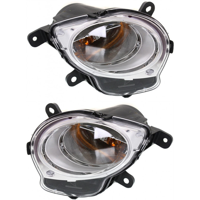 CarLights360: For Fiat 500 Front Signal/Corner Light 2012-2019 Pair Driver and Passenger Side | w/ Bulbs | Convertible/Hatchback | DOT Certified | w/ Chrome Trim | FI2532100 + FI2533100 (PLX-M1-360-1601L-AF-CL360A1)