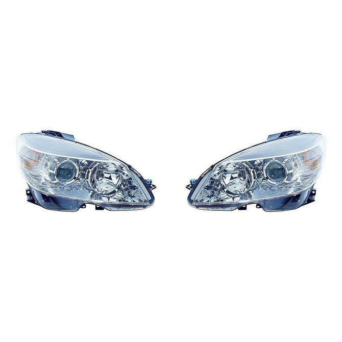 CarLights360: For Mercedes-Benz C63 AMG Headlight 2008 2009 2010 2011 Pair Driver and Passenger Side Chrome DOT Certified For MB2502163 | MB2503163 (PLX-M1-339-1130L-AFN-CL360A5)