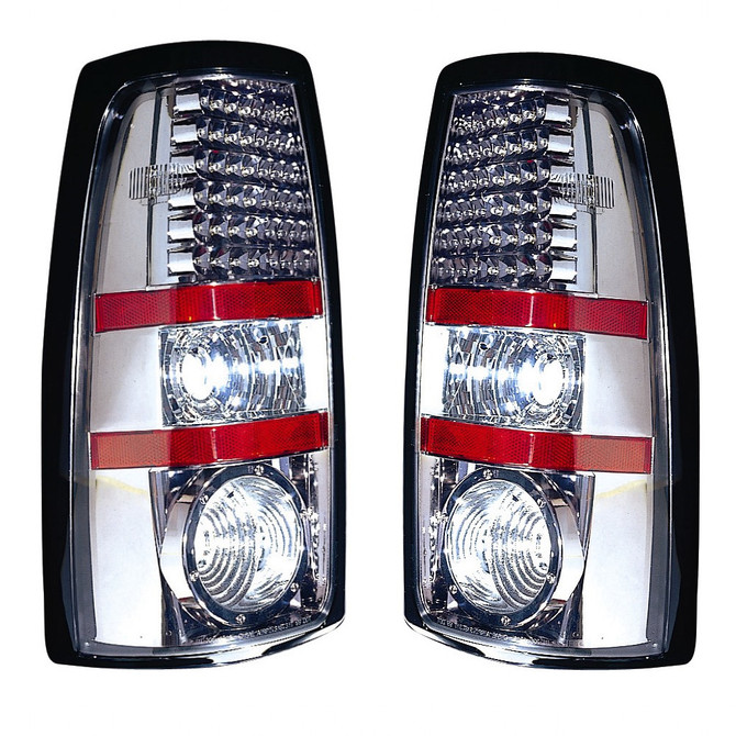 For Chevy Silverdo 1999-2006 Tail Light LED Gun Metal Fleetside Pair Driver and Passenger Side (CLX-M1-334-1916PXAS7)