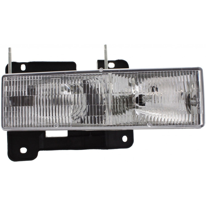 CarLights360: For Chevy K3500 Headlight Assembly 1990-2000 Passenger Side DOT Certified Rectangle Form w/ Bulbs -Replacement for GM2503101 (CLX-M0-20-1668-00-1-CL360A5)