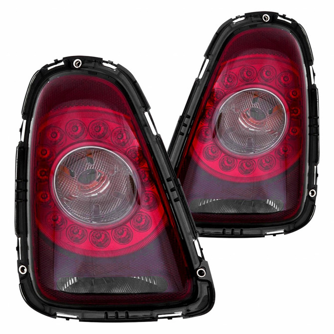 For Mini Cooper 2007 2008 2009 2010 Tail Light Assembly Driver and Passenger Side | Pair | LED | Clear Lens | Hatchback | For MC2811100 (CLX-M1-881-1908PXAQVC)