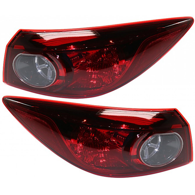 CarLights360: For 2014 2015 Mazda 3 Tail Light Assembly Driver and Passenger Side DOT Certified w/Bulbs - Replaces MA2804123 MA2805123 (Vehicle Trim: SDN MEX BUILT HALGN QTR) (PLX-M0-11-6874-00-1-CL360A1)