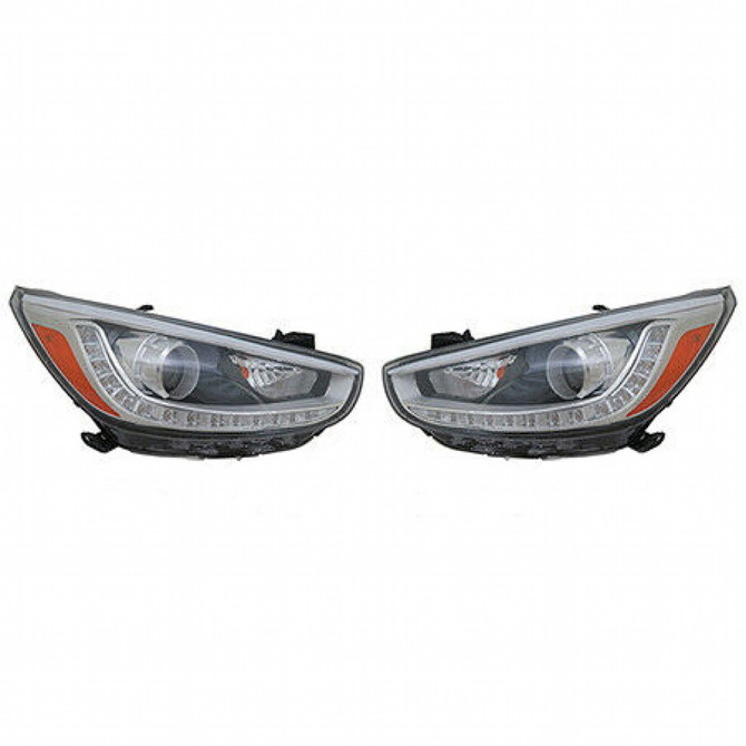 CarLights360: For 2014 2015 2016 2017 Hyundai Accent Headlight Assembly Driver and Passenger Side DOT Certified w/Bulbs Projector w/ LED Type - Replaces HY2502191 HY2503191 (PLX-M0-20-9684-00-1-CL360A1)