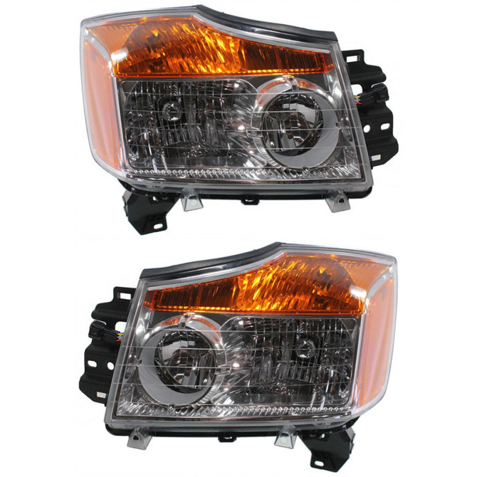 CarLights360: For 2008 2009 2010 2011 2012 Nissan Titan Headlight Assembly Driver and Passenger Side CAPA Certified w/Bulbs - Replaces NI2502168 NI2503168 (PLX-M0-20-6946-00-9-CL360A1)