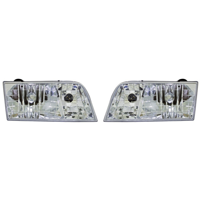 For 1998-2011 Ford Crown Victoria Headlight Driver and Passenger Side Bulbs Included FO2502200 FO2503200 - Replaces 6W7Z 13008 BA, 4W7Z 13008 B ; (PLX-M0-20-5234-90)