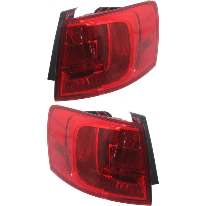 CarLights360: For 2011 2012 2013 2014 2015 2016 Volkswagen Jetta Tail Light Assembly Driver and Passenger Side DOT Certified W/o Rear Fog Lamp w/Bulbs - Replaces VW2804107 VW2805107 (Sedan) (PLX-M0-11-11862-00-1-CL360A1)