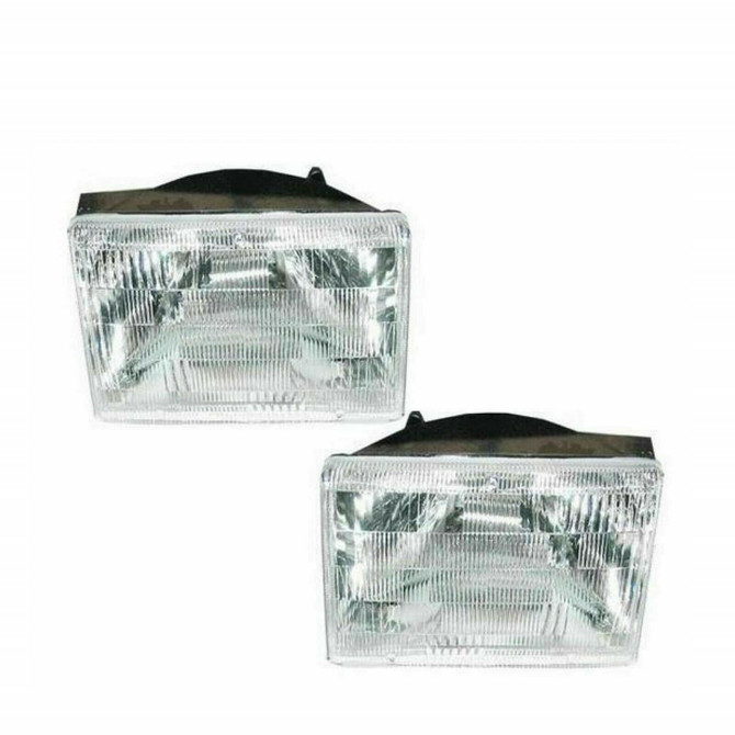 For 1993-1998 Jeep Grand Cherokee Headlight Driver and Passenger Side DOT Certified Bulbs Included CH2503104 CH2502104 - Replaces 55155126, 55155127 ; (PLX-M0-20-3070-00-1)
