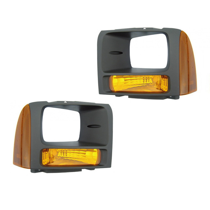 For 2004-2006 Chrysler Sebring Pair Park/Signal Lights Driver and Passenger Side Assembly Unit FO2526104 FO2527104 - replaces 5C3Z 13201 AAA 6C3Z13201AAA 5C3Z 13200 AAA 6C3Z13200AAA (PLX-M0-FR453-U000L)