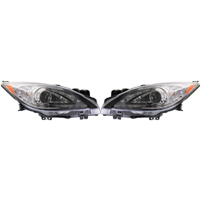 For Mazda 3 Headlight Assembly 2010-2013 Pair Driver and Passenger Side | w/o Bulbs and Ballast | MA2518149 (PLX-M1-315-1139LMUSHD2)