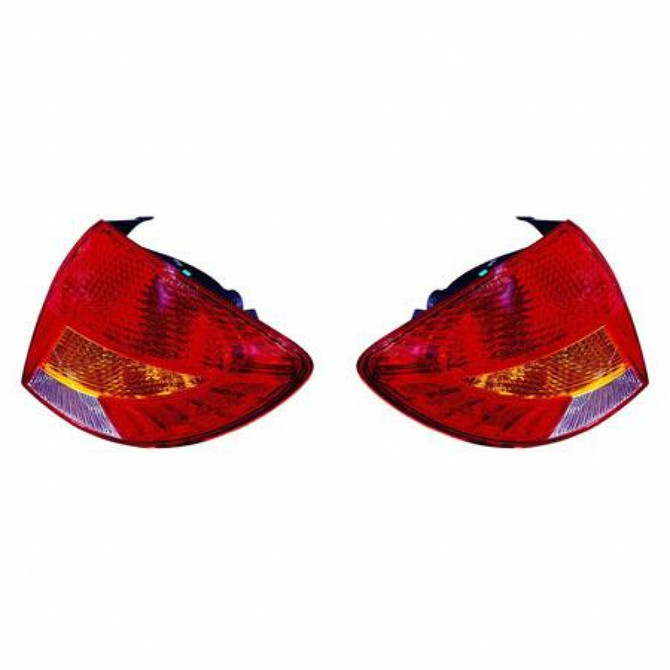 CarLights360: For Kia Rio Tail Light 2002 Pair Driver and Passenger Side w/ Bulbs Replaces KI2800112 + KI2801112 (PLX-M1-322-1909L-AS-CL360A1)