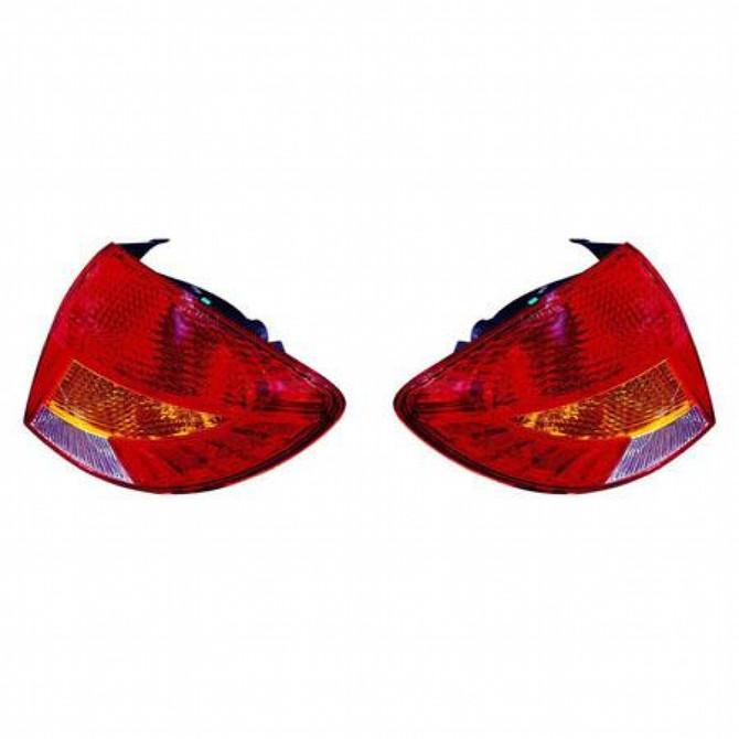 CarLights360: For Kia Rio Tail Light 2002 Pair Driver and Passenger Side w/ Bulbs Replaces KI2800112 + KI2801112 (PLX-M1-322-1909L-AS-CL360A1)