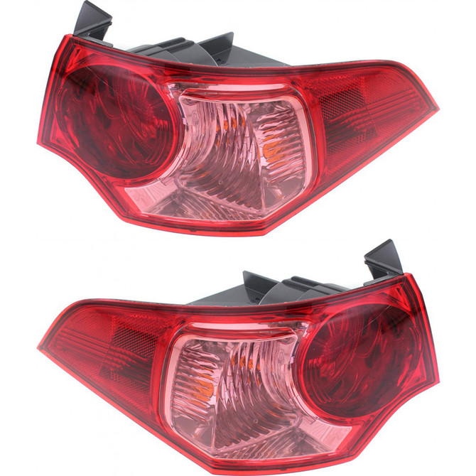 CarLights360: For Acura TSX Tail Light 2011 12 13 2014 Pair Driver and Passenger Side w/ Bulbs Replaces AC2804100 + AC2805100 (PLX-M1-326-1904L-AS-PR-CL360A1)