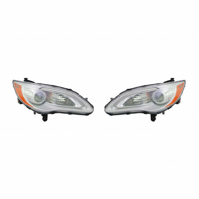 CarLights360: For Chrysler 200 Headlight 2011 12 13 2014 Pair Driver and Passenger Side | w/ Bulbs | DOT Certified | CH2518140 + CH2519140 (PLX-M1-332-1192L-AF1-CL360A1)