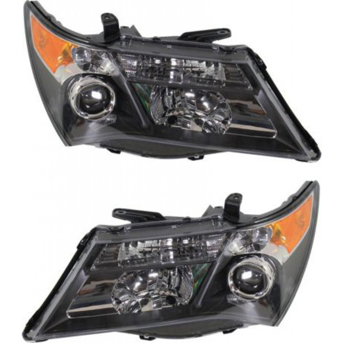 CarLights360: For Acura MDX Headlight 2007 2008 2009 Pair Driver and Passenger w/o bulbs and ballast (Black Housing) Replaces AC2518111 + AC2519111 (PLX-M1-326-1102L-USH2-CL360A1)