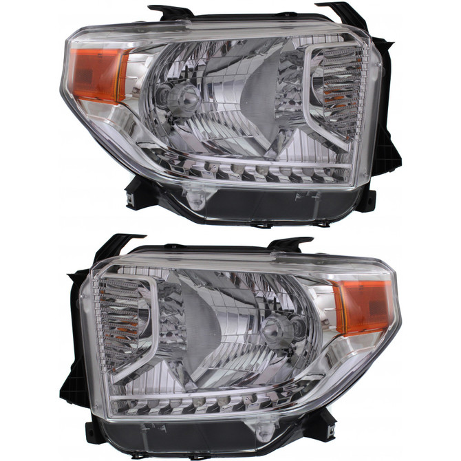 For Toyota Tundra 2014-2016 Headlight Assembly SR/SR5/Limited Halogen W/Level Adjuster Pair Driver and Passenger Side TO2502219, TO2503219 (PLX-M1-311-11D8LMASM)