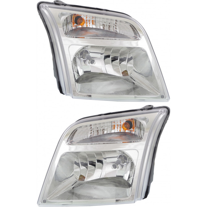 CarLights360: For Ford Transit Connect Headlight 2010 2011 2012 2013 Pair Driver and Passenger Side w/ Bulbs Replaces FO2502296 | FO2503296 (PLX-M1-330-11A6L-AS-CL360A1)