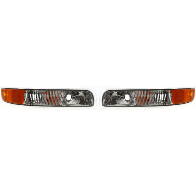 For 1999-2002 Chevy Silverado 1500 Pair Park / Signal / Side Marker Lights Driver and Passenger Side Unitincludes signal/marker & running lamps; or socket GM2520173 GM2521173 (PLX-M0-GM166-U000L)