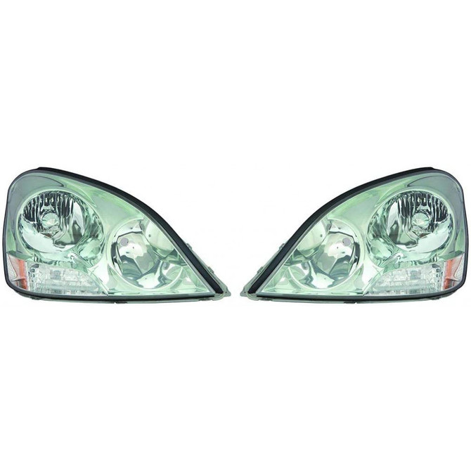 For Lexus LS430 Headlight Unit 2001 2002 2003 Pair w/ HID Type LX2518105 + LX2519105 (PLX-M1-323-1122LMUSHM9)