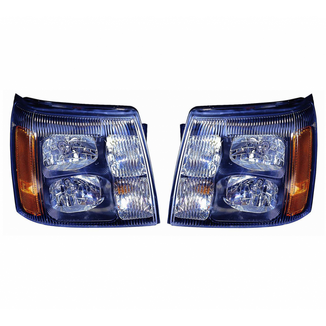 For Cadillac Escalade 2002 Headlight Assembly Type Pair Driver and Passenger Side GM2505126 (CLX-M1-331-11A7P-AS2)