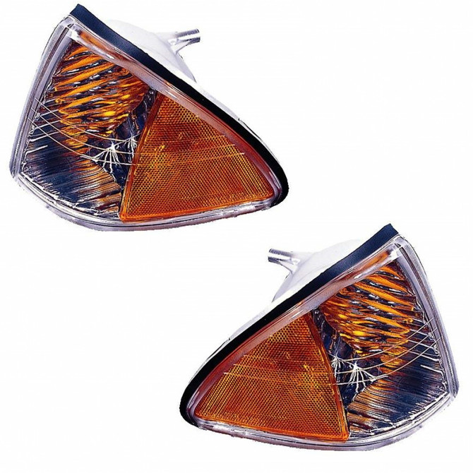 For Ford Mustang 1987-1993 Side Marker Light Diamond Design Pair Driver and Passenger Side FO2559102 (CLX-M1-330-1548PXUS-CY)