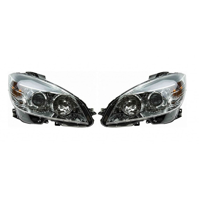 CarLights360: For Mercedes-Benz C250 Headlight 2010 2011 Pair Driver and Passenger Side Chrome CAPA Certified For MB2502163 | MB2503163 (PLX-M1-339-1130L-ACN-CL360A2)