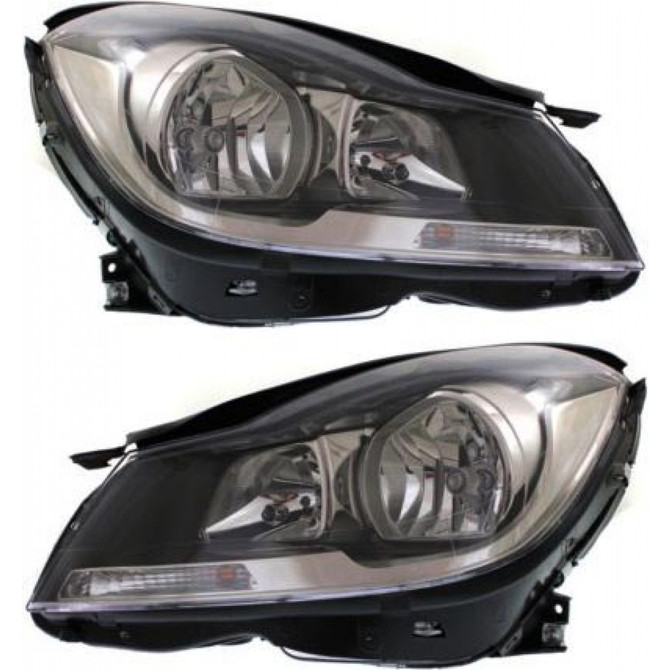 CarLights360: For Mercedes-Benz C63 AMG Headlight 2012 2013 2014 2015 Pair Driver and Passenger Side Black Housing DOT Certified For MB2502186 | MB2503186 (PLX-M1-339-1135L-AF2-CL360A3)