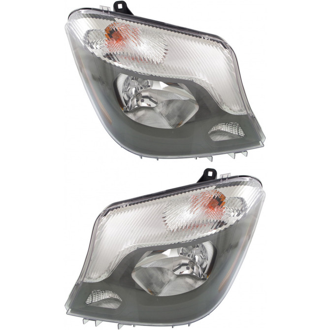 CarLights360: For Mercedes-Benz Sprinter 3500 Headlight 2014 2015 2016 2017 2018 Pair Driver and Passenger Side Black Housing DOT Certified For MB2502221 | MB2503221 (PLX-M1-339-1151L-AF2-CL360A2)