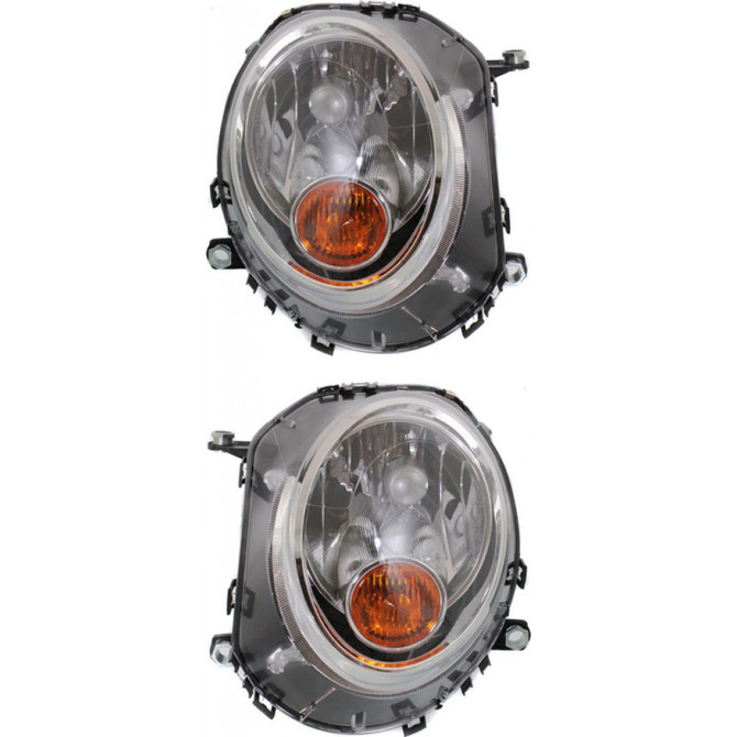 CarLights360: For Mini Cooper Headlight 2007-2013 Pair Driver and Passenger Side | w/ Bulbs | DOT Certified | MC2502105 + MC2503105 (PLX-M1-381-1103L-AFY-CL360A1)