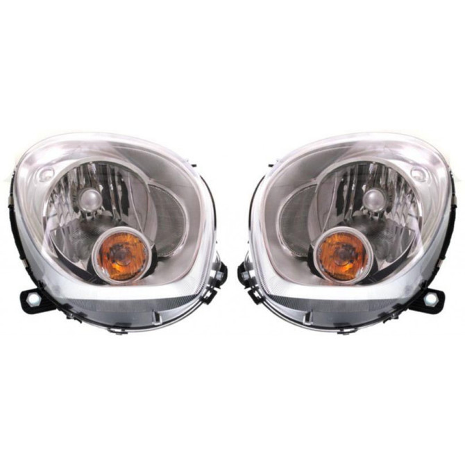 CarLights360: For Mini Cooper Countryman Headlight 2011-2016 Pair Driver and Passenger Side | w/ Bulbs | CAPA Certified | MC2502110 + MC2503110 (PLX-M1-381-1104L-ACC-CL360A1)