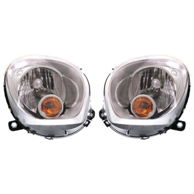 CarLights360: For Mini Cooper Countryman Headlight 2011-2016 Pair Driver and Passenger Side | w/ Bulbs | CAPA Certified | MC2502110 + MC2503110 (PLX-M1-381-1104L-ACC-CL360A1)