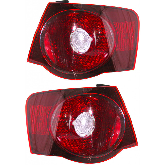 CarLights360: For Volkswagen Jetta Tail Light 2008 2009 2010 Pair Driver and Passenger Side | Black Housing | DOT Certified | VW2800127 + VW2801127 (PLX-M1-340-1923L-AF2-CL360A1)