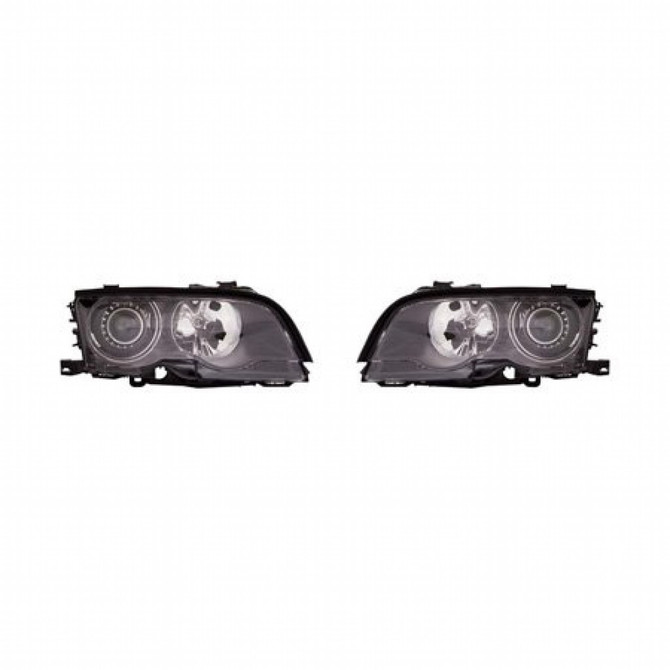 For BMW 3 Series Headlight Assembly 1999-2001 Pair Driver and Passenger Side | Coupe | HID Type (PLX-M1-343-1105LMASHM2)
