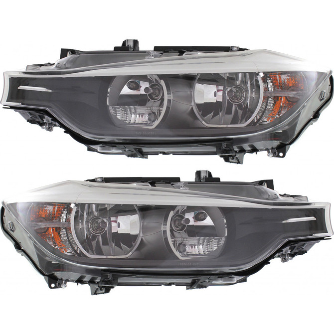CarLights360: For BMW 335i Headlight 2012 2013 2014 2015 Pair Driver and Passenger Side | Black Housing | BM2502169 + BM2503169 (PLX-M1-343-1138L-AS2-CL360A2)