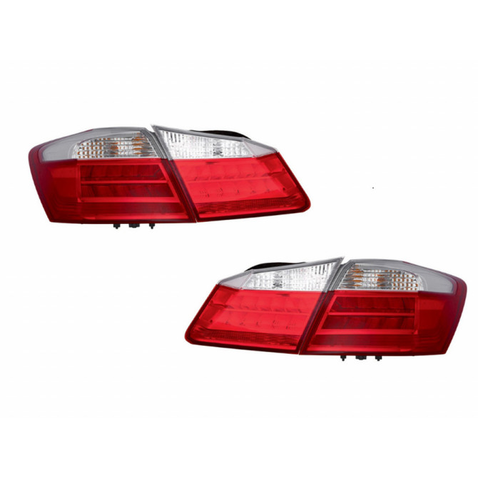 KarParts360 For Honda Accord 2013 2014 2015 Tail Light Driver and Passenger Side | Pair | LED Type | Red/White Lens | Sedan | HO2811282 (CLX-M1-316-19A5FXAS)