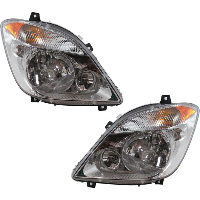 CarLights360: For Dodge Sprinter 2500 Headlight 2007 2008 2009 Pair Driver and Passenger Side w/ Bulbs DOT Certified Replaces CH2502198 + CH2503198 (PLX-M1-333-1125L-AF-CL360A1)