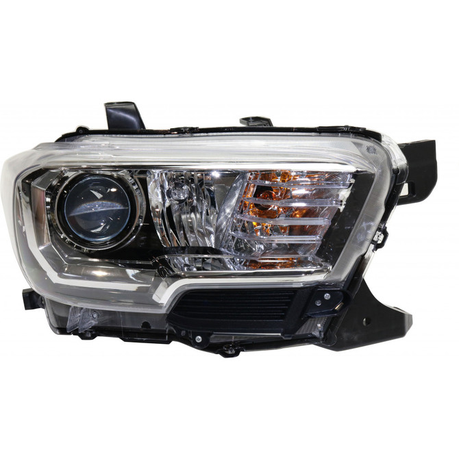 CarLights360: For 2016 2017 TOYOTA TACOMA Head Light Assembly Passenger Side w/Bulbs (Black Housing) - (DOT Certified) Replacement for TO2503243 (CLX-M1-311-11AER-AF2-CL360A1)