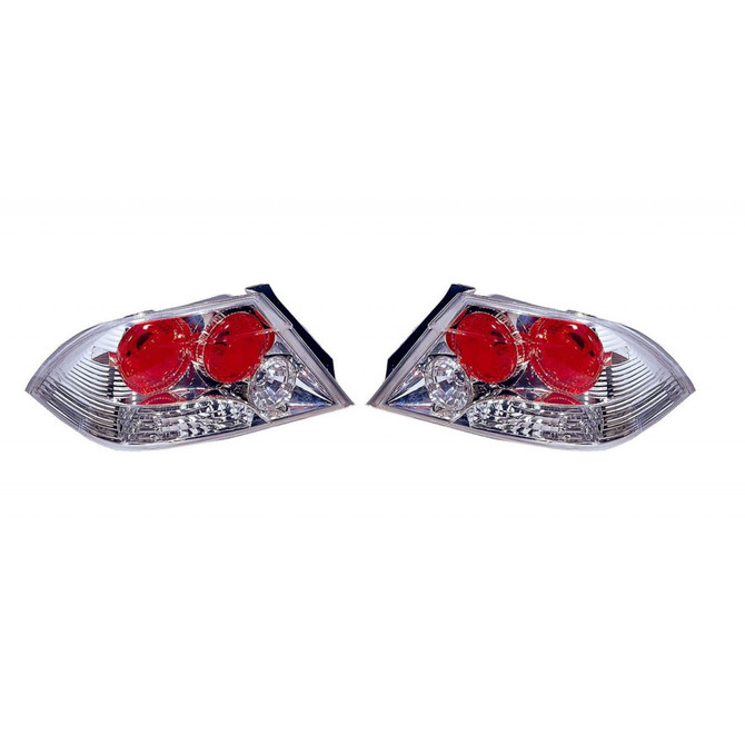 For Mitsubishi Lancer 2002-2003 Tail Light Assembly Altezza Type Chrome Pair Driver and Passenger Side MI2811117 (CLX-M1-213-1975P3AS-C)