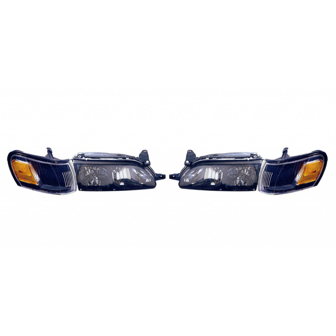 For Toyota Corolla 1993-1997 Headlight Cornering Lens Diamond Black Pair Driver and Passenger Side (CLX-M1-311-1104PXASC2)