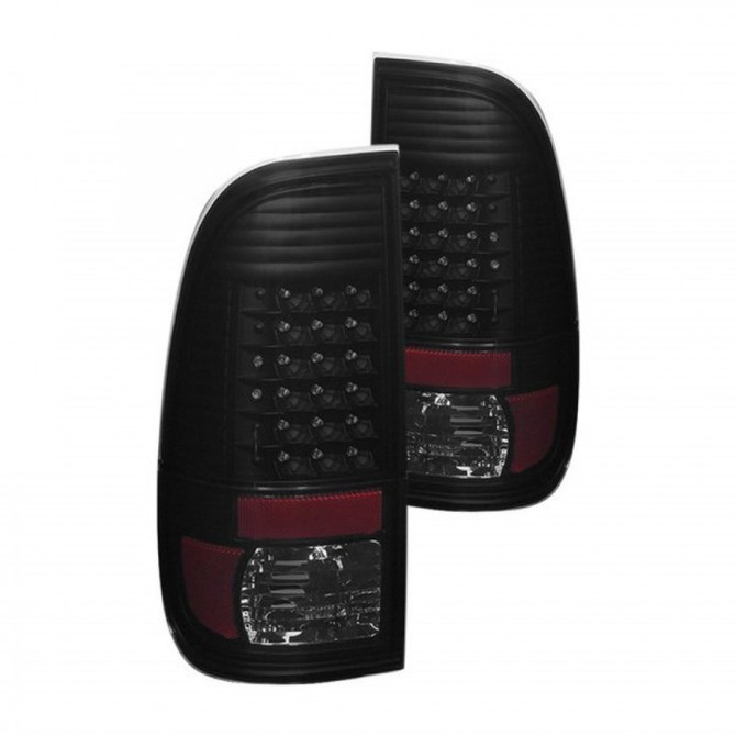 Xtune For Ford Super Duty 08-15 Tail Lights Pair LED Black Smoke ALT-JH-FS08-LED-BKSM | 9027697