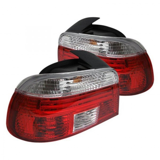 Xtune For BMW E39 5-Series 1997-2000 Tail Light Pair Red Clear ALT-CI-BE3997-RC | 5020574